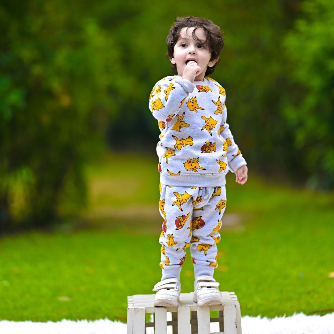 Figo - Heather Grey All Over Print Pkmon Character Track Suit