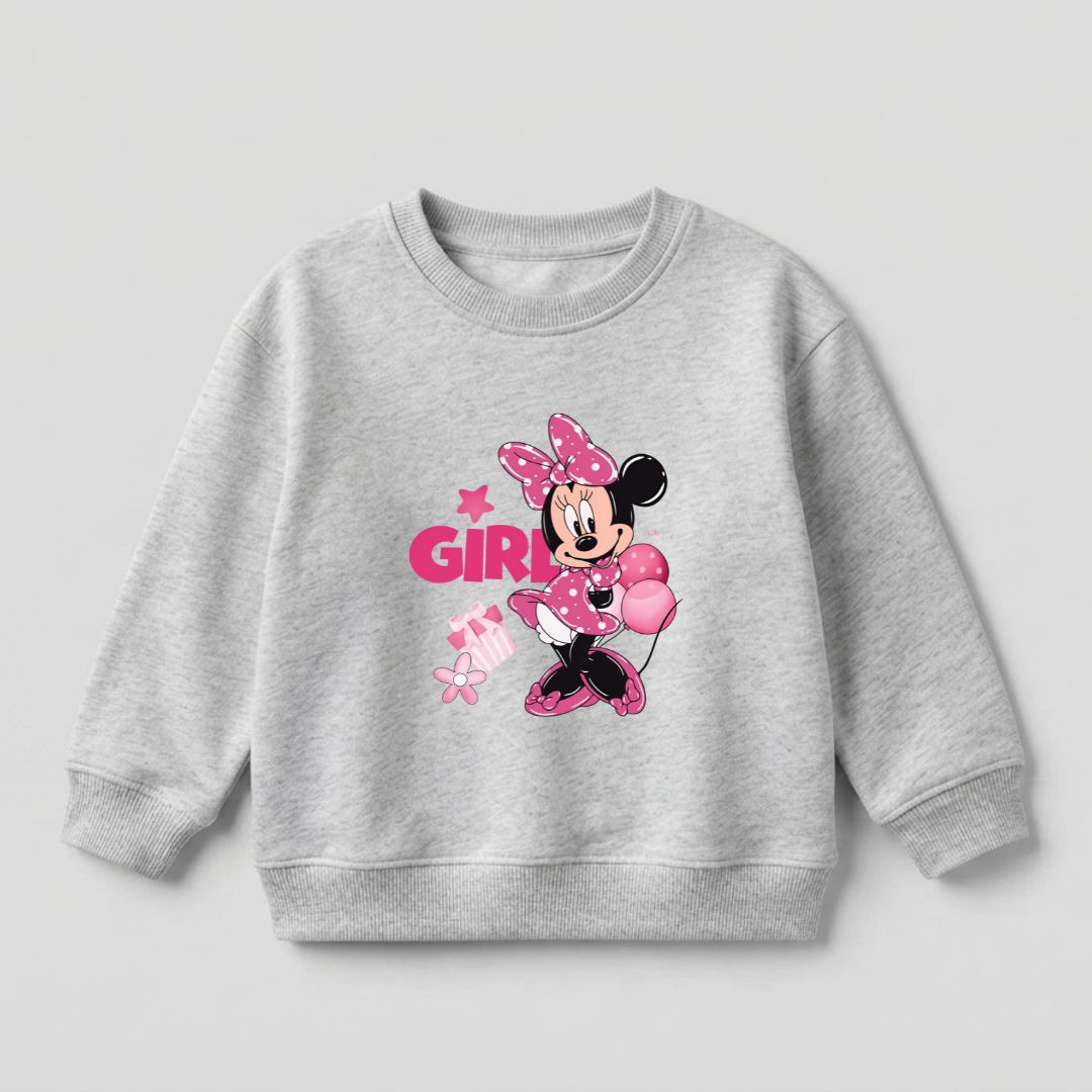 Minnie Girl Sweat Shirt - Heather Grey