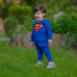 Figo - Royal Blue Superman Embroidered Track Suit