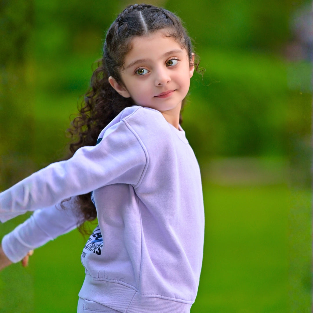 Figo - Lilac Wild Flower Drop Shoulder Track Suit