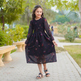 Figo - Black Elegant Smokey Maxi/Long Frock