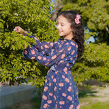 Figo - Navy Pink Floral Tunic Maxi