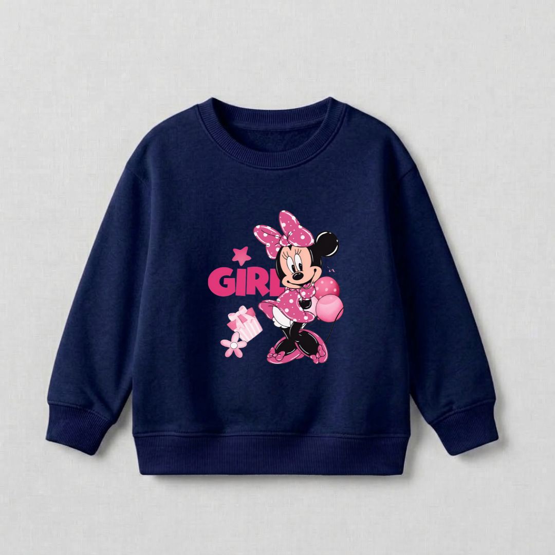 Minnie Girl Sweat Shirt - Navy Blue