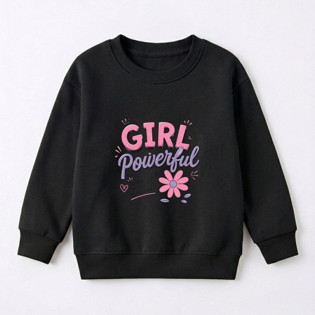 Girl Power Sweat Shirt - Black