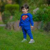 Figo - Royal Blue Superman Embroidered Track Suit