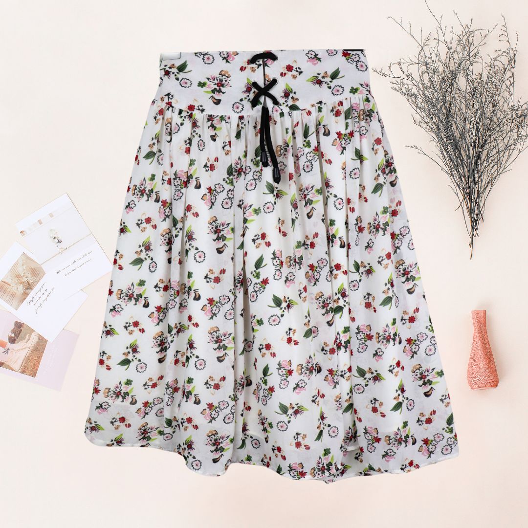 Figo - White Floral Skirt