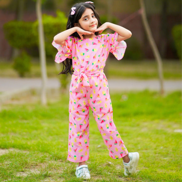 Figo - Pink Melon Jumpsuit (Swiss Fabric)