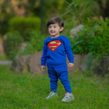 Figo - Royal Blue Superman Embroidered Track Suit