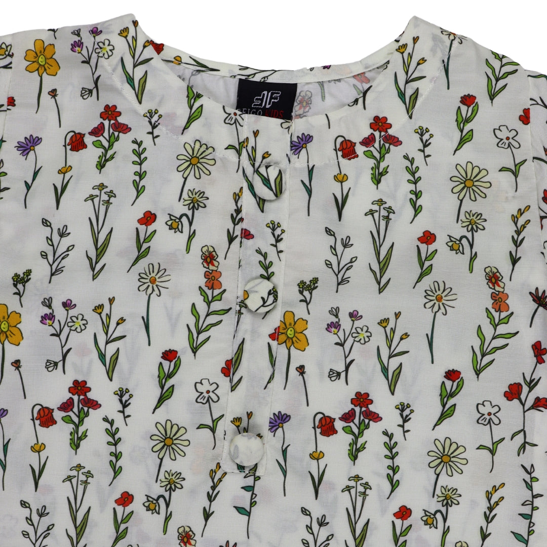 Figo - Elegant Off White Floral Co-Ord Set