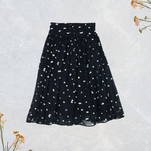 Figo - Black Square Box Printed Skirt