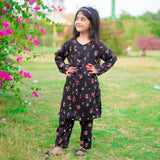 Figo - Black Floral Co-Ord Set (Lawn)