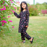 Figo - Black Floral Co-Ord Set (Lawn)