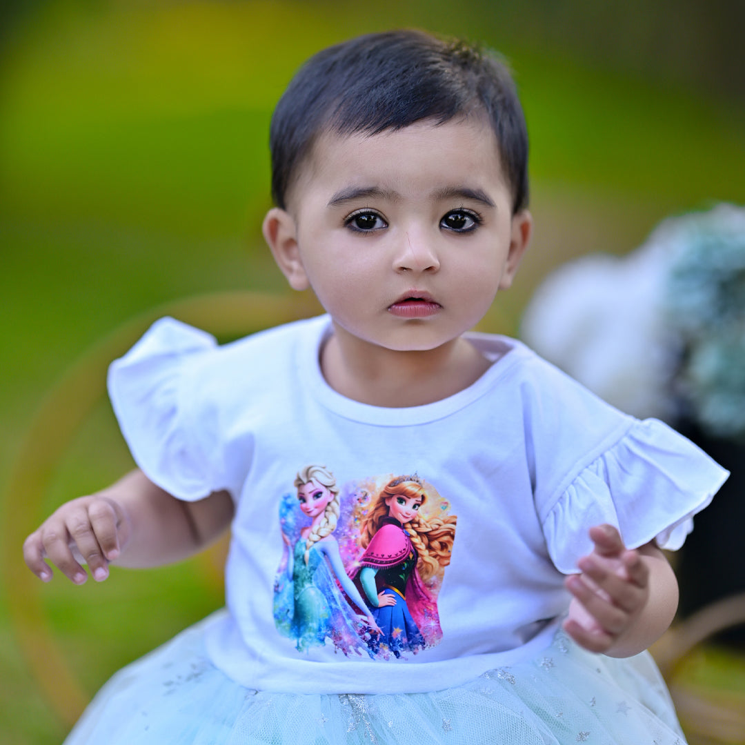 Figo - Elsa & Anna Frozen Net Frock