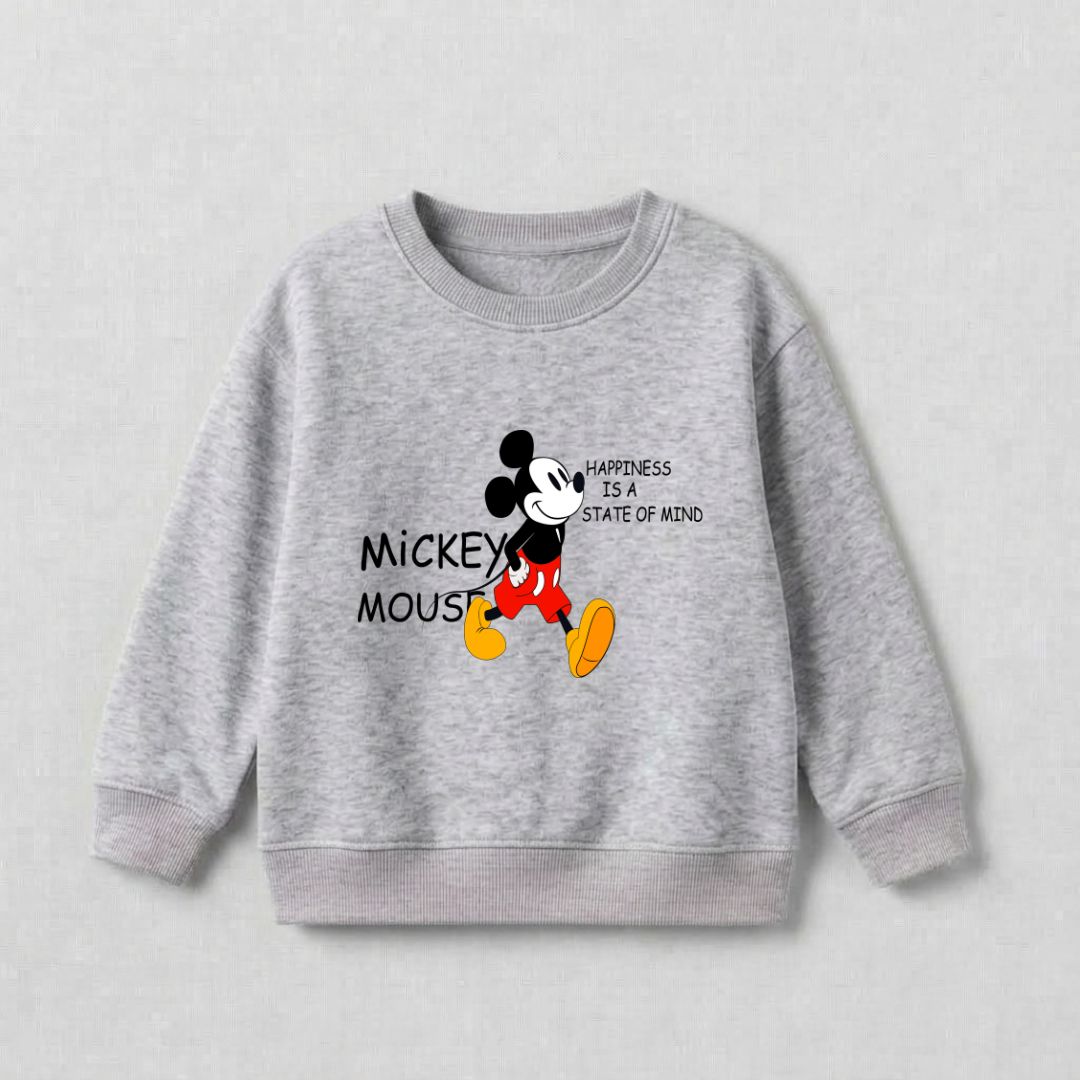 Happiness Mickey Sweat Shirt - Heather Grey