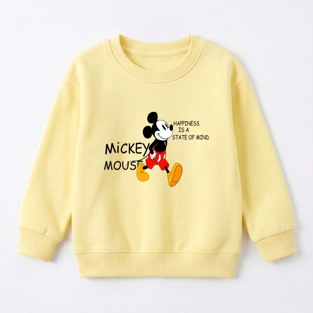 Happiness Mickey Sweat Shirt - Yellow