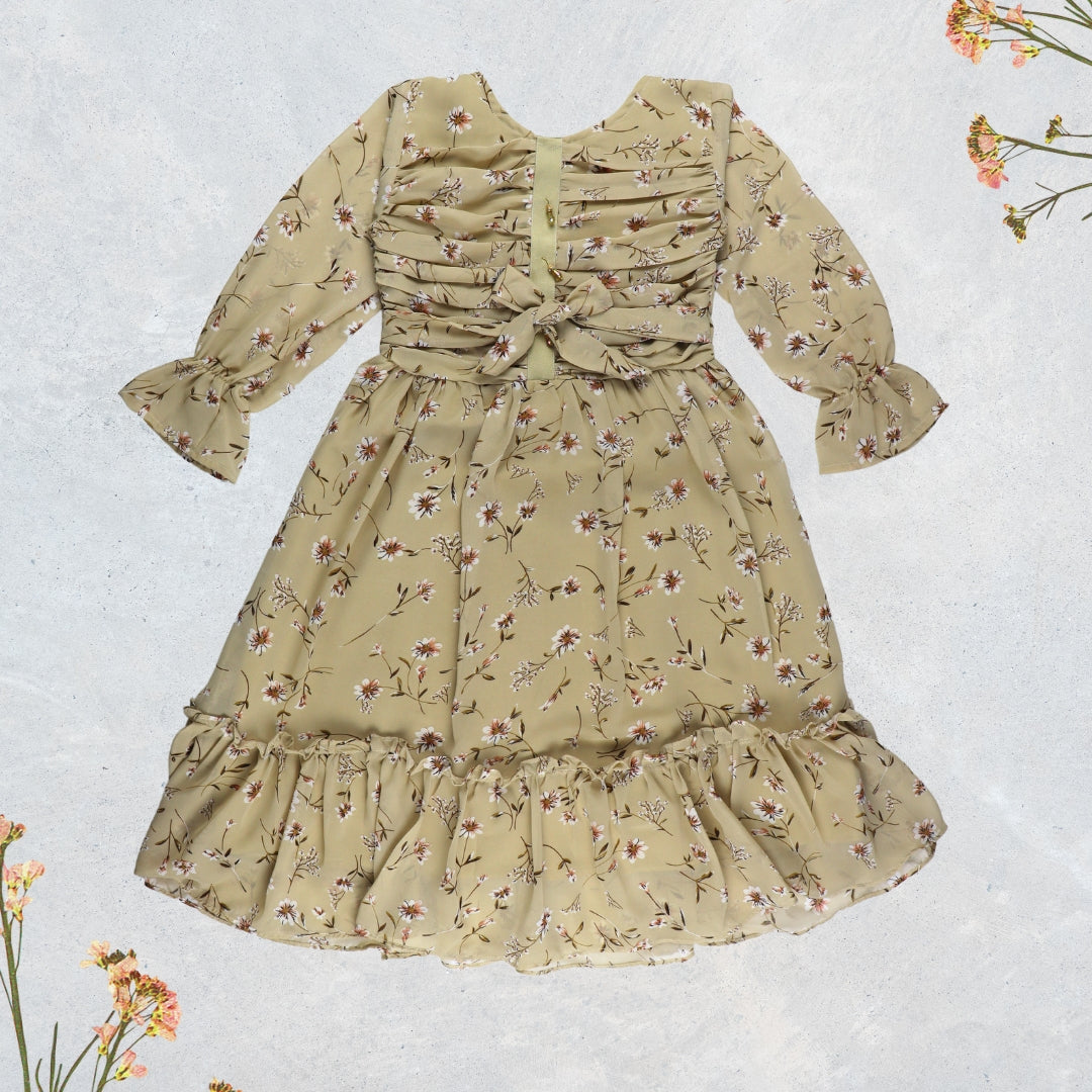 Figo - Hazel Brown Floral Tunic Maxi/Long Frock