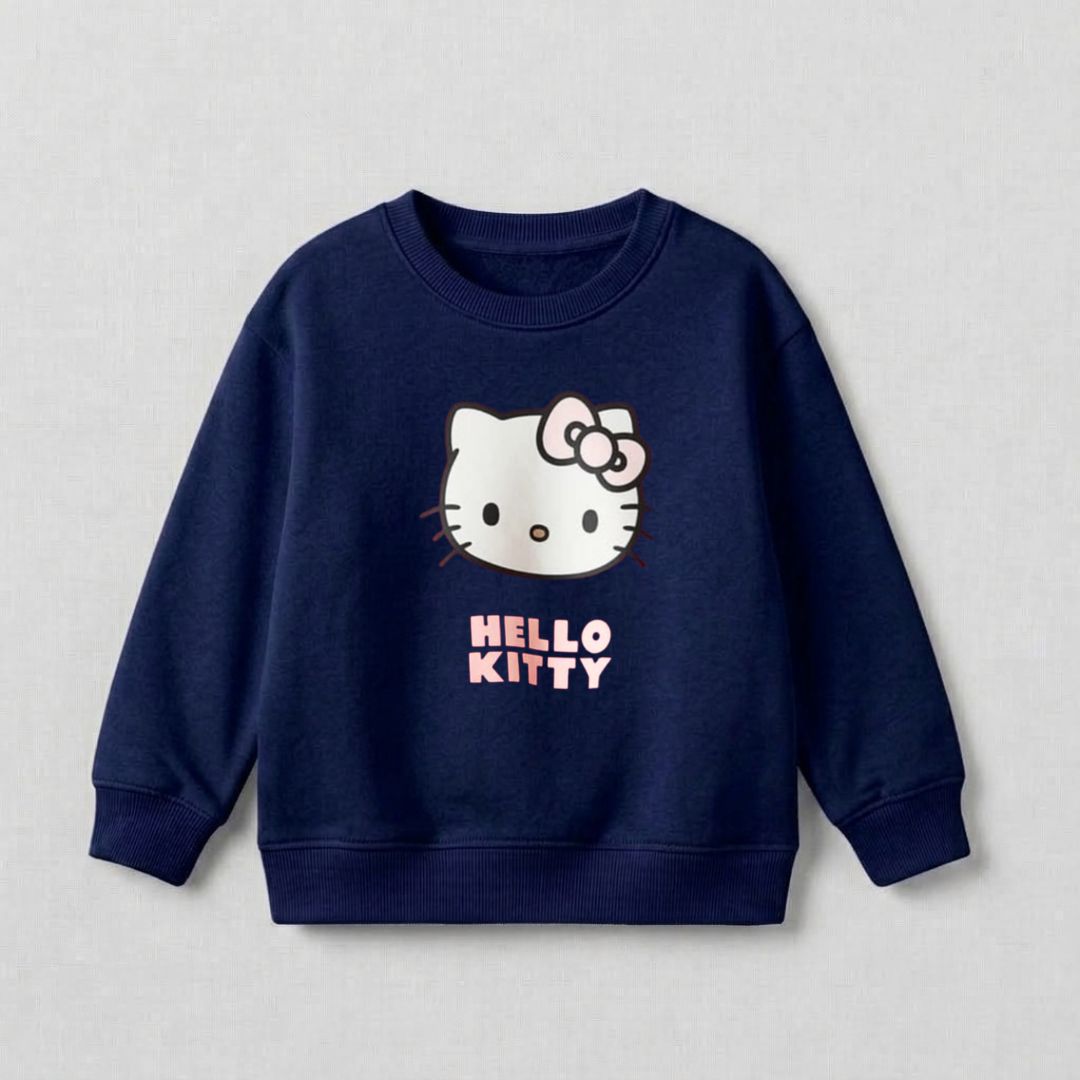 H Kitty Sweat Shirt - Navy Blue