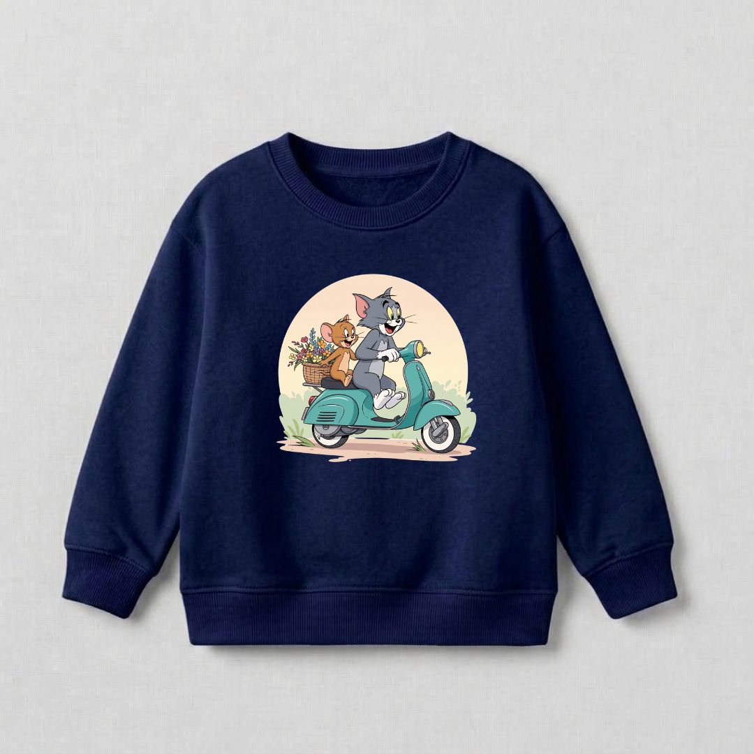 Tom & Jerry Sweat Shirt - Navy Blue