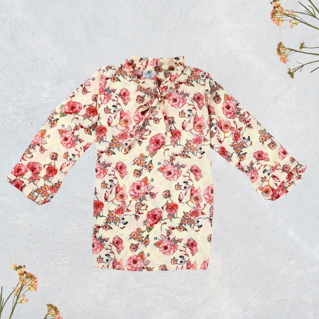 Figo - Off White Floral Top