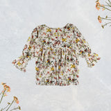 Figo - Off White Floral Front Buttoned Top