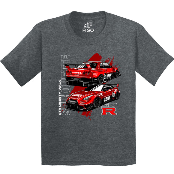 Figo Kids - Grey Red GT Car T-Shirt