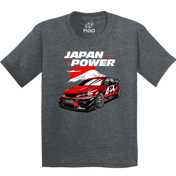 Figo Kids - Grey Japan Power Car T-Shirt