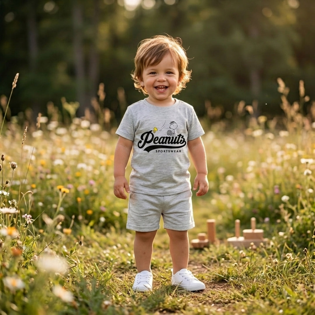 Figo - Peanuts Heather Grey T-Shirt/Short Set
