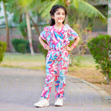 Figo - Tie Dye Butterfly Pattern Jumpsuit