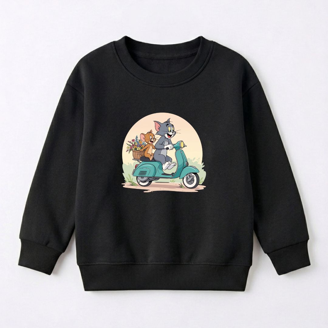 Tom & Jerry Sweat Shirt - Black