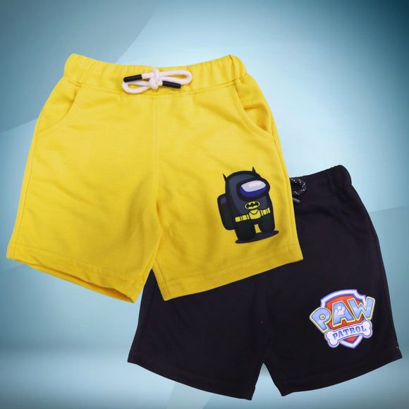 Figo - Pack of 2 Big Length Shorts - Among Us(Yellow) & P Patrol