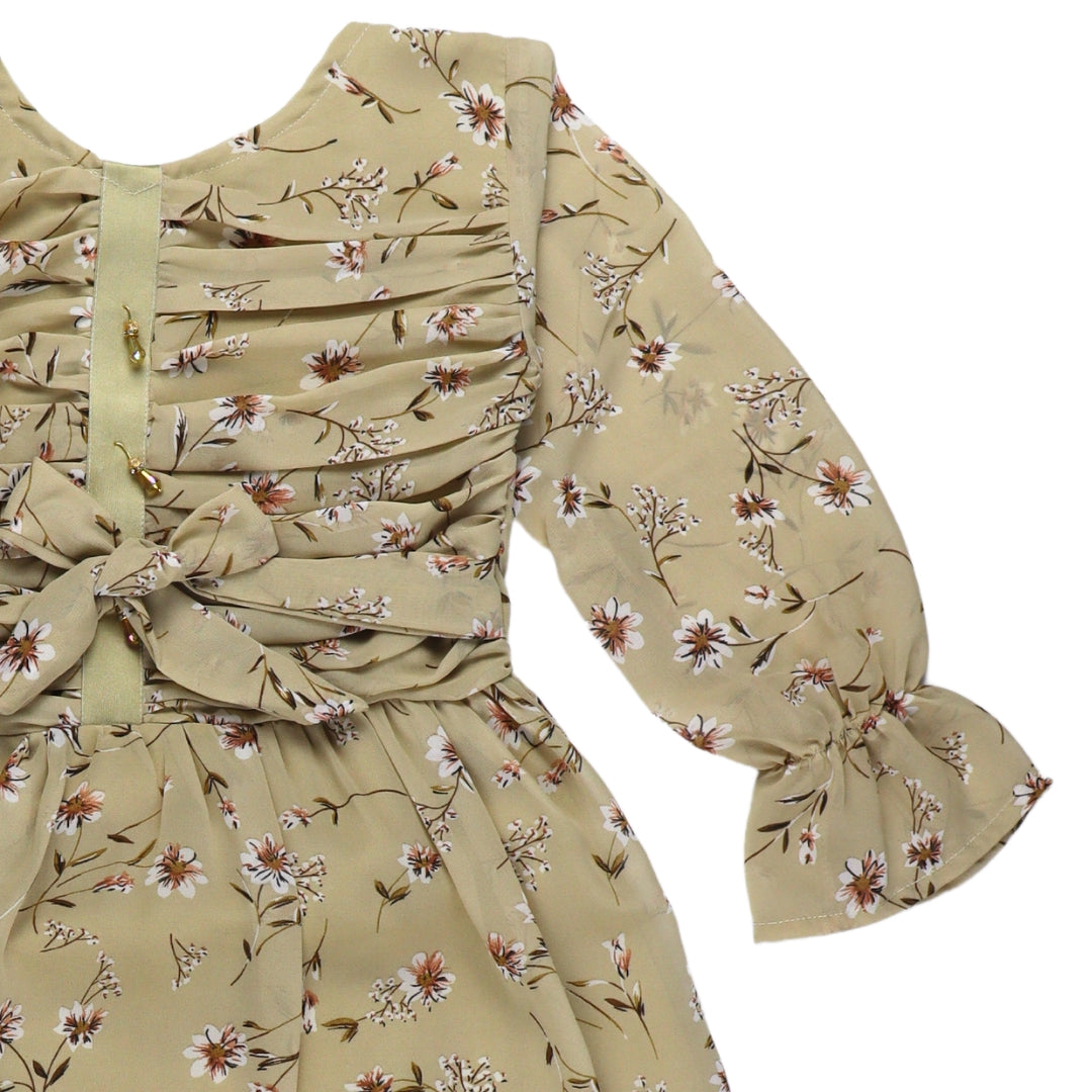 Figo - Hazel Brown Floral Tunic Maxi/Long Frock