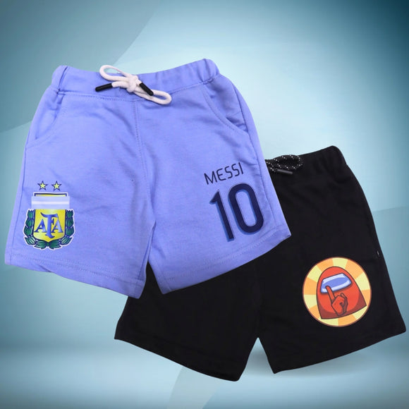 Figo - Pack of 2 Big Length Shorts - Among us & Messi