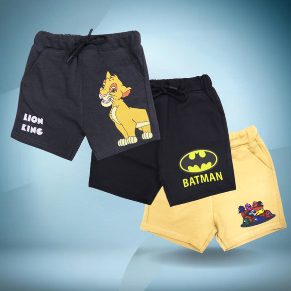 Figo -  Pack of 3 Shorts (Short Length) - Lion King x Batman x Among Us