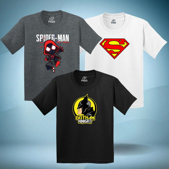 Figo Kids - Pack of 3 Super Hero T-Shirts