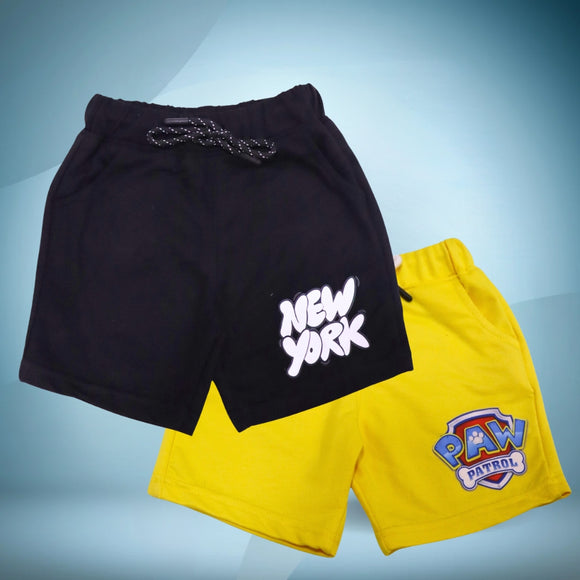 Figo - Pack of 2 Big Length Shorts - New York(Black) & P Patrol