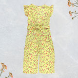 Figo - Yellow Floral Georgette Jumpsuit