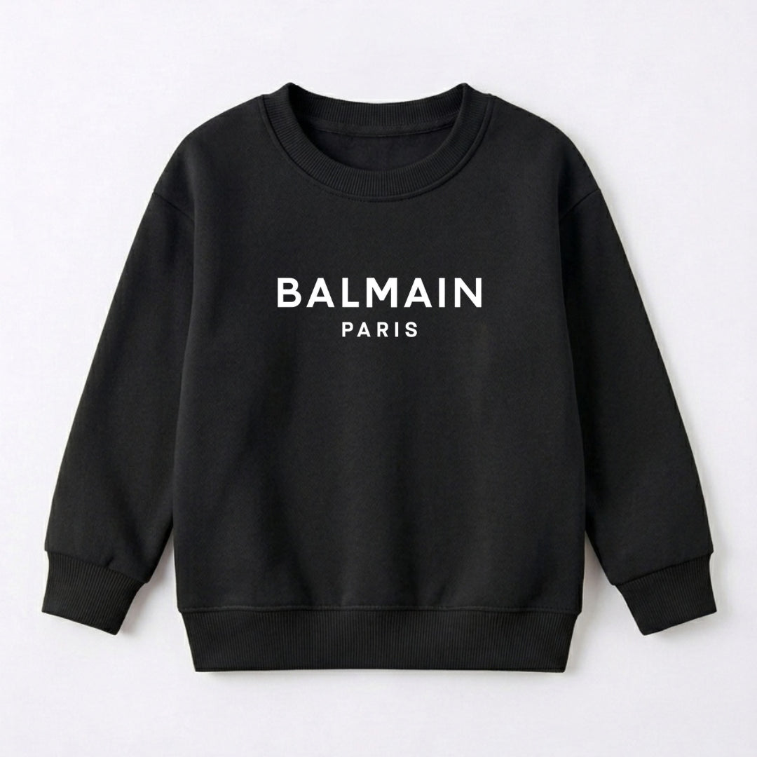 B Paris Sweat Shirt - Black | Kids Fleece Sweatshirt