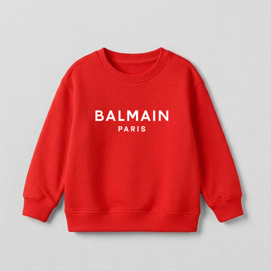 B Paris Sweat Shirt - Orange | Kids Fleece Sweatshirt