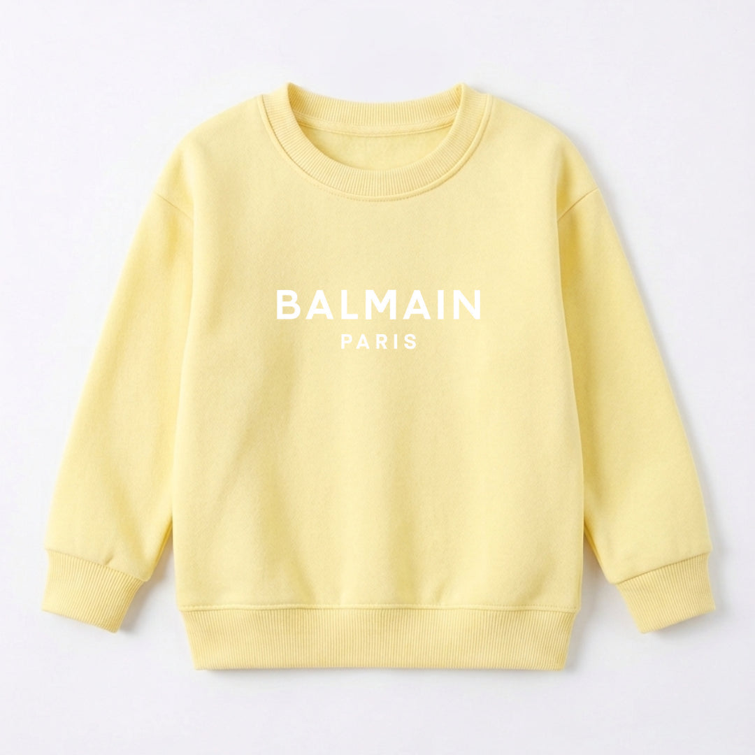 B Paris Sweat Shirt - Yellow | Kids Fleece Sweatshirt