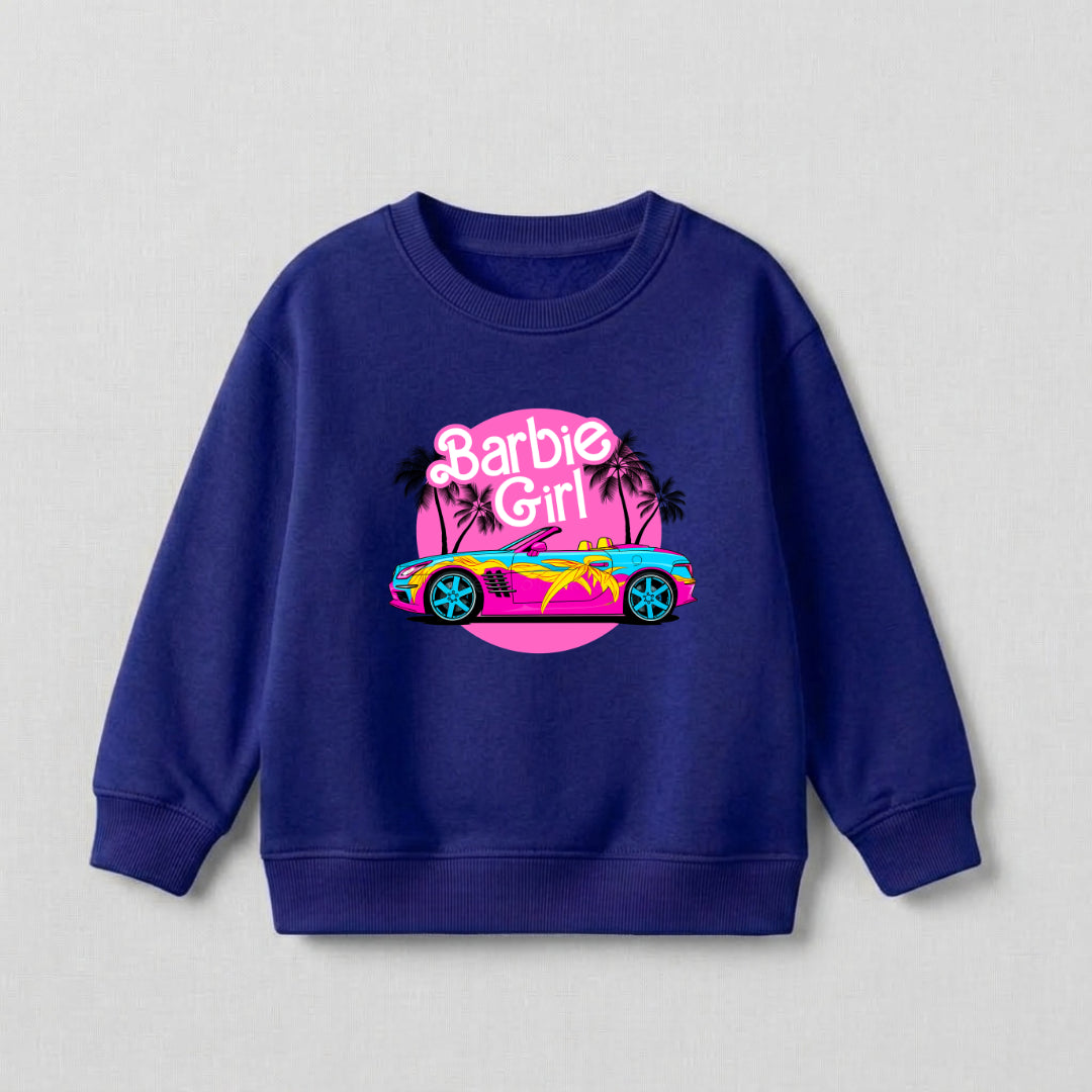 Barbie Sweat Shirt - Royal Blue | Girls Fleece Sweatshirt