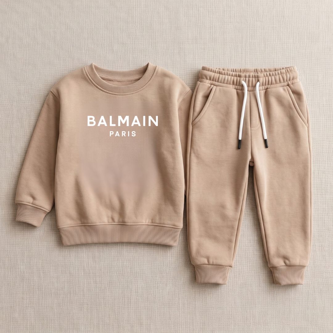 Figo - Camel B Paris Track Suit - camel fleece sweatshirt and joggers set for boys and girls