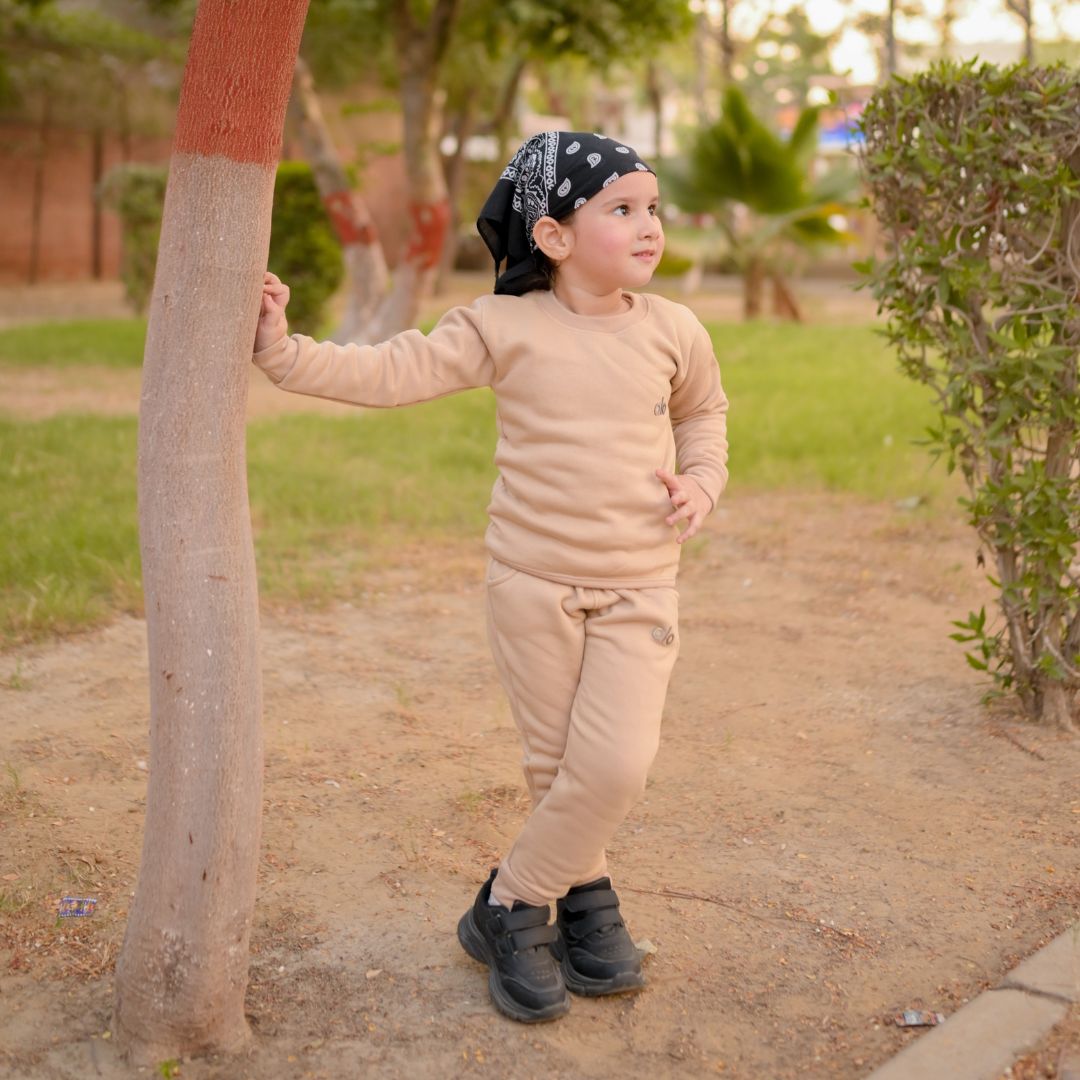 Camel Luxe fleece tracksuit for boys and girls - Figo Kids