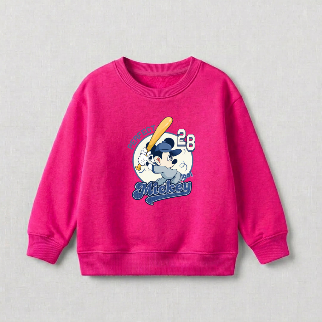 Mickey 28 Sweat Shirt - Shocking Pink | Kids Fleece Sweatshirt