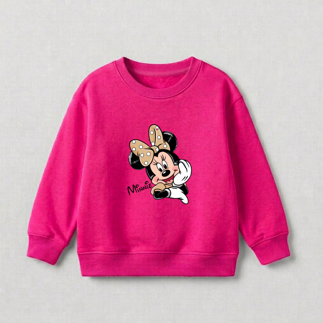 Minnie Mouse Sweat Shirt - Shocking Pink | Girls Fleece Sweatshirt