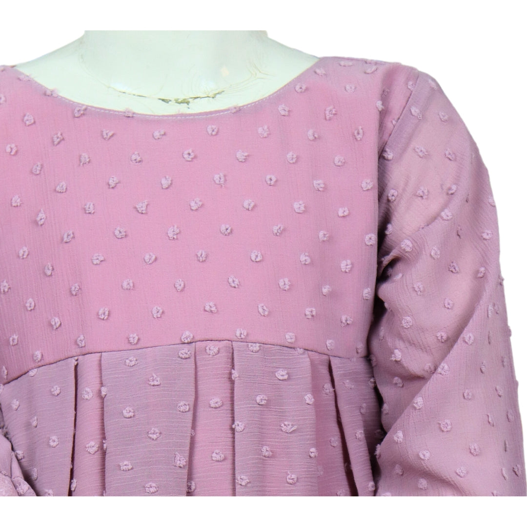 Figo - Lilac Chiffon Swiss Dot Top