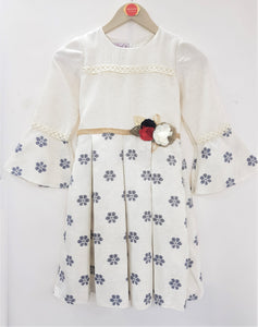 IMPORTED - White Flower Print Frock