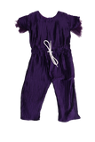 Figo - Purple Silk Plated Jumpsuit