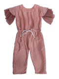 Figo - Baby Pink Silk Plated Jumpsuit