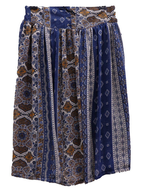 Figo - Skin Blue Printed Skirt