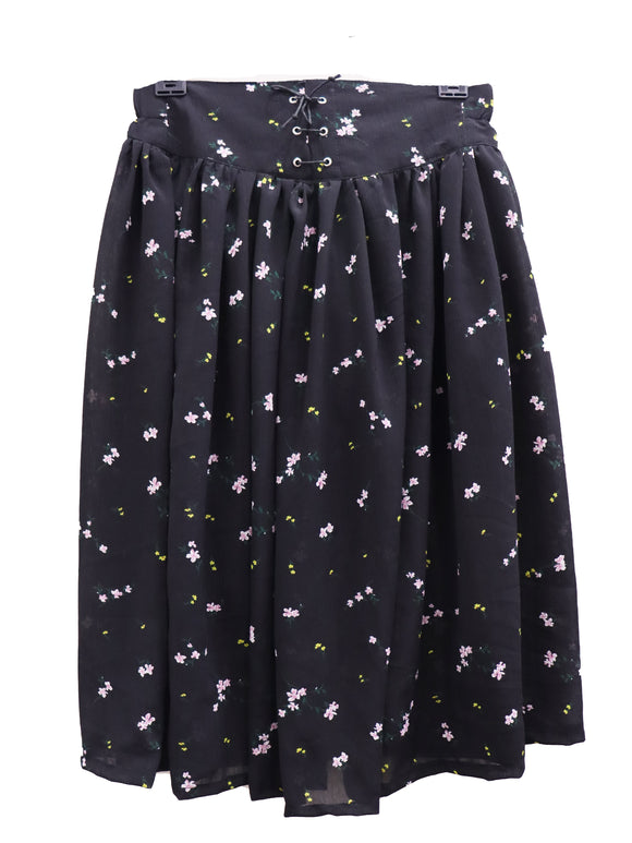 Figo - Black Floral Skirt